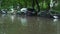 Flooded cars on the street of the city. Street after heavy rain. Water could enter the engine, transmission parts or other places