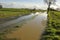 A flooded country lane in Brittany