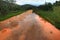 Flooded dirt road