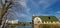 Flooded farm and barn on crystal lake in rural sauk county