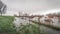 Flooded fence in a Dutch polder