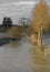 Flooded fields marshes and river Waveney valley