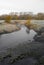 Flooded fields marshes and river Waveney valley