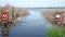 Flooded fishing pier