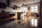 Flooded floor in kitchen from water leak. Damage. Property insurance. Generative AI