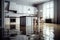 Flooded floor in kitchen from water leak. Damage. Property insurance. Generative AI