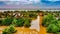 Flooded Godavari river banks in Rajahmundry, Andhrapradesh, India