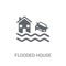 Flooded house icon. Trendy Flooded house logo concept on white b