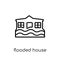 Flooded house icon. Trendy modern flat linear vector Flooded house icon on white background from thin line Insurance collection