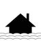 Flooded house under water vector