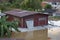 Flooded houses caused by heavy rain