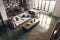 flooded living room house interior. Home insurance concept. Generative ai