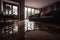 flooded living room house interior. Home insurance concept. Generative ai