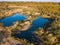 Flooded overgrown sand pit near Sychevo Moscow region. Russia