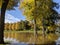 A flooded quarry park in Shrewsbury