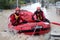 Flooded residential areas In Marina di Carrara and rescue