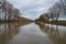 Flooded river floodplain in the morning sun.