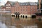 Flooded river Ouse, York, UK.