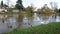 Flooded river Severn riverbank