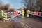 Flooded Road Closed. Flood Gate Locked By Council