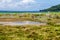 Flooded soccer field at the coast of Peten Itza lake, Guatema