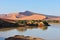 A flooded Sossusvlei in the Namib Desert