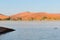 A flooded Sossusvlei in the Namib Desert