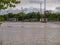 Flooded sports fields after storms