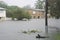 Flooded street after Cyclone Debbie