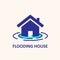 Flooding house icon