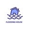 Flooding house icon illustration vector