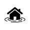 Flooding house icon illustration vector