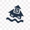 Flooding House vector icon isolated on transparent background, F