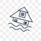 Flooding House vector icon isolated on transparent background, l