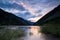 Flooding in a mountain river.