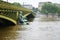 Flooding of Paris in 2016 with high water at bridge