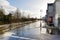 Flooding river in an irish town