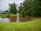 Flooding from storms near road