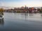 Flooding of Ticino river in Pavia, Italy