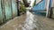 Flooding at a village in Thailand