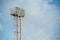 Floodlights over the field with clouds