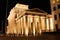 The floodlit Brandenburg Gate in Berlin - Symbol of Germany.