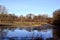 Floodplain forests and meadows flooded by water in spring