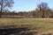 Floodplain forests and meadows flooded by water in spring