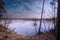 Floods and inundations during spring thaws from a small river.