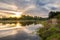 Floodwaters. water overflowing as the result of a flood. High s