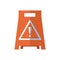 Floor caution signal flat style icon