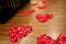 Floor decorated with flower petals