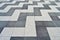 Floor granite texture tile worn. Foyer, polished.
