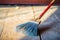 Floor housework closeup house dirty wood sweep brush broom background tool work